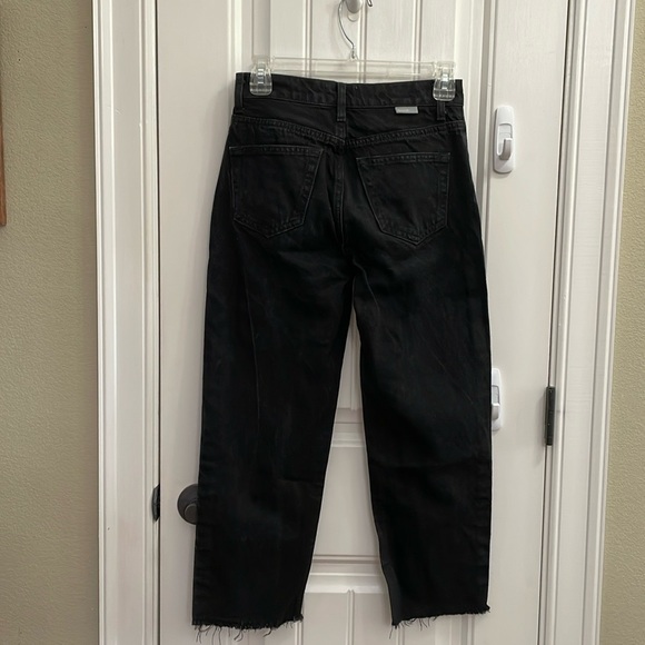 BOYISH the Tommy black denim button up high rise straight cropped jeans.  24 - Picture 6 of 11